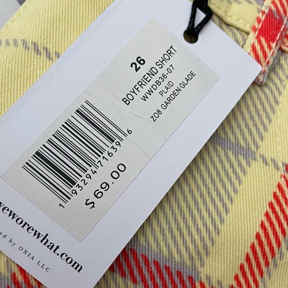 WeWoreWhat Boyfriend Short Plaid Garden Glade Women’s Sz 26 NWT - Picture 4 of 7